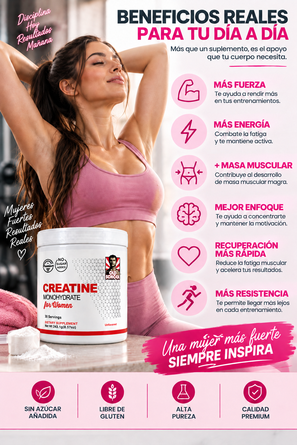 CREATINE MONOHYDRATE FOR WOMEN - MAS FUERZA Y MAS ENERGIA